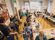 Grosser Medienandrang: Medien aus der Deutsch- und Welschschweiz interessierten sich für den Lehrplan Thurgauer Volksschule. (Bild: Reto Martin)
