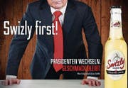 Die Mosterei Möhl wirbt mit dem Sujet des umstrittenen US-Präsidenten Donald Trump für ihren Cider Swizly. (Bild: PD)