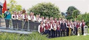 Die Sennwalder spielten sich bei der Konzert- wie bei der Marschmusik ins gute Mittelfeld. (Bild: pd)