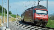 Auf der gesamten Strecke von Hard bis Berg liegt bereits das zweite Gleis. Ab August fahren die Züge auf diesen neuen Schienen. (Bild: Mario Testa)