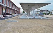 Neue Haltestelle beim Hamel: Ab Dezember fahren die Busse vom Bahnhof direkt zum «Stahelplatz». (Bilder: Max Eichenberger)