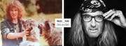 "Drei irre Hunde." Chris von Rohr (heute 66) mit seinen zwei irischen Wolfshunden Ende der 60er-Jahre in Solothurn (l.) und heute (r.).