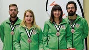 Bronzemedaille für das Grabser Elite-Team, bestehend aus Michael Kaiser, Martina Kaiser, Tanja Kressig und Jan Kressig (von links). (Bilder: PD)