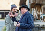 Entspannte Dreharbeiten zu «Walking to Paris» in der Aumüli. (Bild: Hanspeter Schiess)