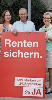 Für Ja am 24. September: Nina Schläfli, Kurt Egger und Edith Graf-Litscher. (Bild: Christof Lampart)