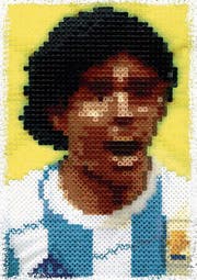Ein Maradona aus Bügelperlen: Die Eingabe von Martin Holle.