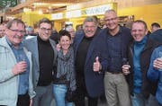 Olma-Star Hausi Leutenegger mit Werner Eugster, Patrik Kobler, Karin Rotach, Rolf Klarer und Beat Rotach.
