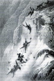 Der Absturz, zeichnerisch festgehalten von Gustave Doré.