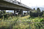 Die Situation zeigt, wo der Jugendpark am Bunkerweg, teils unter der SBB-Unterführung gelegen, dereinst entstehen soll. (Bild: Heini Schwendener)
