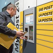 Die Paketautomaten sind rund um die Uhr geöffnet. (Bild: Lukas Lehmann/Keystone)