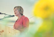 Die Baselbieter Nationalrätin Maya Graf stiess mit ihrer Rede bei den Amriswilern auf offene Ohren. (Bild: Reto Martin)