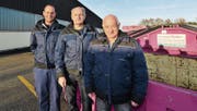 Sind zufrieden mit dem neuen Standort der Georges Bleiker AG: Standortleiter Bruno Meier, Harald Müller und Daniel Bleiker. (Bild: Manuel Nagel)