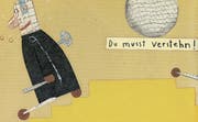 Kindgerecht und surrealistisch sind Wolf Erlbruchs Bildcollagen, auch wenn er klassische Texte illustriert – wie hier Goethes «Hexeneinmaleins». (Bild: Wolf Erlbruch/Carl-Hanser-Verlag)