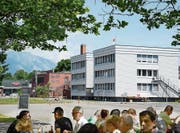 Blick auf Gebäulichkeiten von Dow Buchs im Ochsensand an der 60-Jahr-Feier. (Bild: Hansruedi Rohrer)