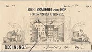 Eine Rechnung der Brauerei, ausgestellt im Jahr 1889.