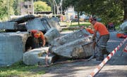 Ein Erdbeben als Szenario: Der Thurgauer Zivilschutz übt die Suche nach Verschütteten. (Bild: pd)