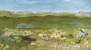 Für das Bild «Alpweiden» (1893/94) hat sich Giovanni Segantini vom realen Gegenstand gelöst. (Bild: Kunsthaus Zürich)