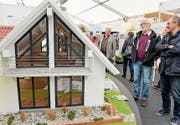 «inhaus»-Besucher bestaunen ein Modell. (Bild: Donato Caspari (März 2017))