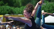 Andrea Müller von der Gym-Gruppe 1 der Gymnastikgruppe Kreuzlingen bei der Vorführung. (Bild: PD)