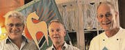 Präsident Ruedi Obrecht mit den zwei neuen Ehrenmitgliedern Hansueli Hofer und Ueli Oertli. (Bild: Margrith Pfister-Kübler)