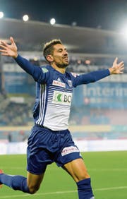 Gonzalo Zarate bejubelt seinen Treffer im Super-League-Spiel gegen den FC Luzern. (Bild: KEY)