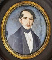 Daniel Wirth-Sand, gemalt als junger Mann um etwa 1840 – und fotografiert als stolzer Greis. (Bild: Historisches und Völkerkundemuseum St. Gallen)