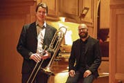 Die beiden Protagonisten: Arwed Peemöller an der Bassposaune und Christoph Lowis an der Orgel. (Bild: ANDREAS TAVERNER)