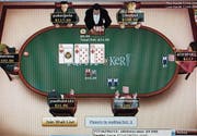 Screenshot von einem Onlinepokerturnier. Solche Onlinespiele wollen bald auch Schweizer Casinos im Netz anbieten. (Bild: Alamy Stock Photos)