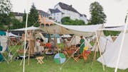 Treffpunkt Geschichte: Das Hof-Spektakel gewährt Einblick ins Mittelalter. Die Grundmauern der heutigen Liegenschaft Hof zu Wil im Hintergrund (weiss) stammen aus jener Zeit. (Bild: Hans Suter)