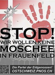 Flugblattaktion der Pnos Ostschweiz in Frauenfeld. (Bild: Pnos)