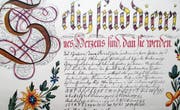 «Selig sind, die reines Herzens sind …» – prachtvolle Osterschrift aus dem Jahre 1795. (Bild: PE)