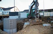 Die Bauarbeiten am Neuchlensteig 3. (Bild: Claudia Eugster)