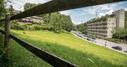 Gewerbliches Berufs- und Weiterbildungszentrum St. Gallen (GBS) im Tal der Demut oberhalb der Stadt St. Gallen. (Bild: Urs Bucher (St. Gallen, 19. Juni 2014))