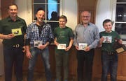 Die Vereinsmeister 2018: Sven Baumgartner, Hans Eggenberger, Janik Baumgartner, Sepp Egger und Marvin Baumgartner (von links). (Bild: PD)