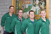 Die neuen Freimitglieder Michael Dütschler, René Gabathuler, David Forrer sowie das Neumitglied Samuel Eggenberger (von links). (Bild: PD)