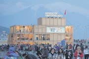Der Schweizer Pavillon von Nüssli in Sotschi. Er wird an acht Orten zum Einsatz kommen, so im August an der Leichtathletik-EM in Zürich. (Bild: pd)