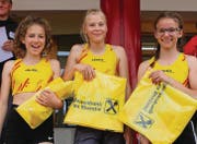 Dreifachsieg für die U14-Mädchen des TV Teufen: Daliah Guhl, Lena Marie Rosenfelder und Lorena Lenzi. (Bild: hk)