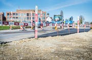 Baustelle des neuen Kreisels beim Spitalcampus Münsterlingen: Ob er einst einen Anschluss zur OLS erhält, ist fraglich. (Bild: Andrea Stalder)