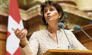 Bundesrätin Doris Leuthard sprach sich für die Aufhebung des Alkoholverbots aus. (Bild: Thomas Delley/KEY)