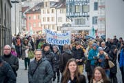 Am 20. April demonstrierte das St.Galler Staatspersonal für den Mitteleinschuss des Kantons in seine Pensionskasse. (Bild: Urs Bucher)