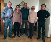 Sind zusammen 180 Jahre in der SP Grabs: Hans Lippuner, Trudi Belleville, Walter Geering, Ursula Hess, Philipp Schär (von links). (Bild: PD)