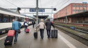 Noch hält der Eurocity 191 St. Margrethen–München um 8.42 Uhr in St. Margrethen. Der Halt des beschleunigten EC ab 2021 ist aber in Gefahr. (Bild: Benjamin Manser)