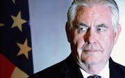 Muss sein Amt als US-Aussenminister niederlegen: Rex Tillerson bei einer Medienkonferenz am Montag in Abuja. (Bild: Jonathan Ernst/AP)