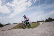 Cédric Butti, Junioren-Weltmeister 2017, im neuen BMX Bike-Park bei der Sportanlage Güttingersreuti in Weinfelden. (Bild: Thi My Lien Nguyen/Symbol)