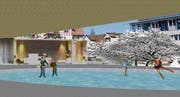 Attraktivität im Winter: Eisfeld unter einem Dach.