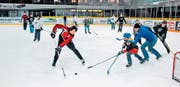 Abschiedsspiel: Gestern war die alte Eishalle ein letztes Mal offen. (Bild: Katrin Ilg)