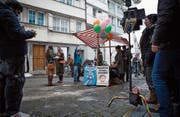 Dreharbeiten zu «Die göttliche Ordnung» in Herisau – auch dank gewichtiger SRG-Fördergelder. (Bild: Michaela Rohrer (Herisau, 16. März 2016))