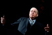 Alt Bundesrat Christoph Blocher bei seiner Rede an der 30. Albisguetli-Tagung der Zuercher SVP in Zuerich am Freitag, 19. Januar 2018. (Bild: WALTER BIERI (KEYSTONE))