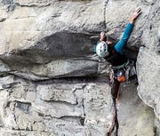 Rahel Schönauer beim Bigwall-Klettern im Valle dell’Orco, Italien. (Bild: Alle Bilder: SRF)