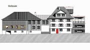 Plan der sanierten Liegenschaft mit neuem Anbau (rechts). (Bild: pd)